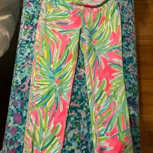 Lilly Pulitzer Pink and Green Tropical Leggings